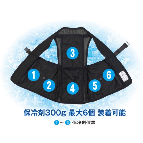 コーコス信岡 GI-479 アイスメッシュベスト 保冷剤300g用 6ポケット