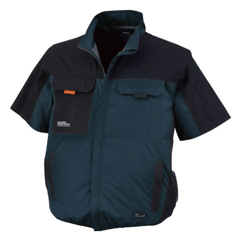 BURTLE 空調服 XL 黒/青 冷却ファン付き 空調ウェア 服のみ ファン付き作業着 ハーネス対応 バートル