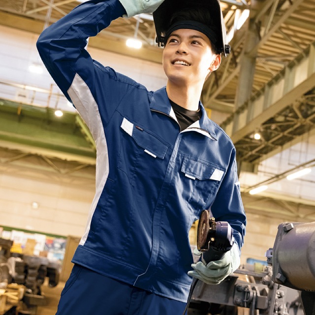 アイトス AITOZ AZ-5130 長袖ブルゾン 綿100％ 防縮加工 ストレッチ 春