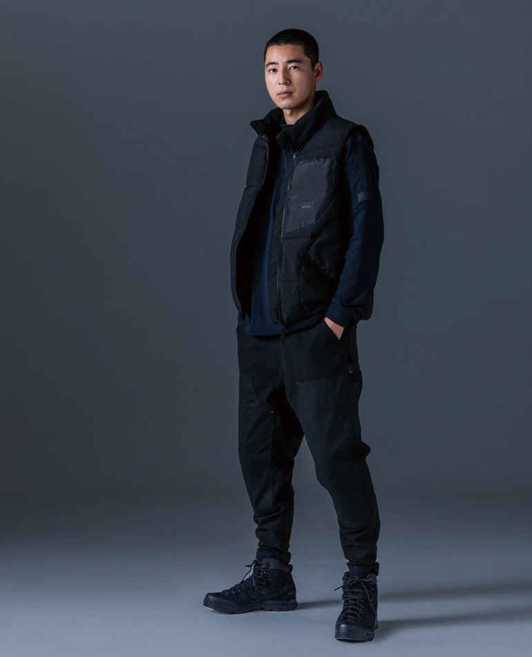 OMMO黒 サルエルパンツ TSデザイン 55324 ニッカーズダブルニーパンツ 秋冬 軽量 ストレッチ