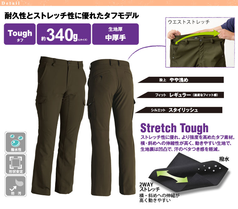 藤和 [TS Design] 84614 ストレッチタフメンズカーゴパンツ-医療白衣と