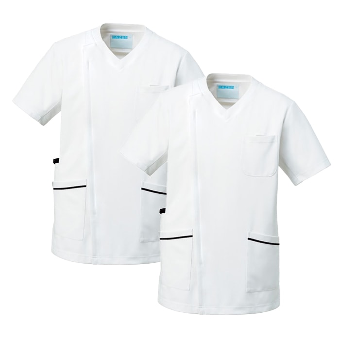 [KAZEN] 984 メンズスクラブジャケット半袖 2枚セット