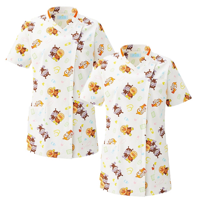 [KAZEN] ANP039 レディススクラブジャケット半袖 2枚セット