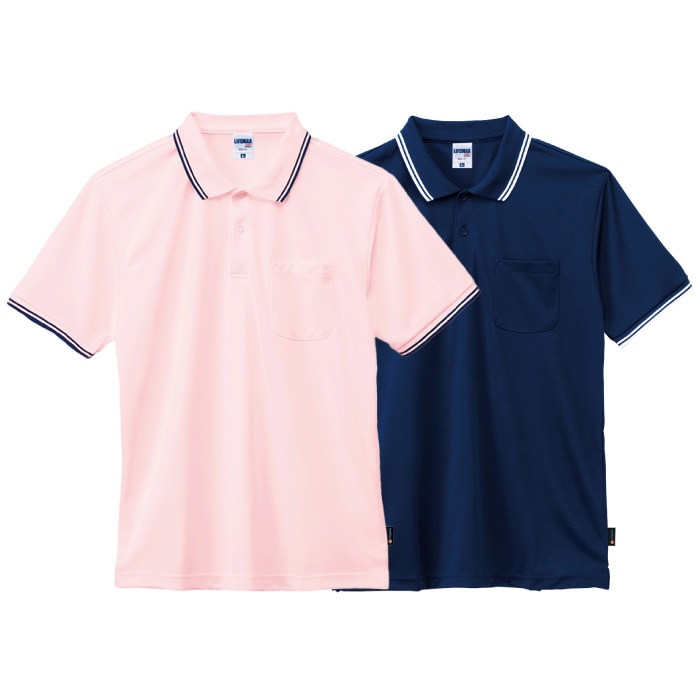 [LIFEMAX] MS3121 ライン入りベーシックドライポロシャツ（ポリジン加工）