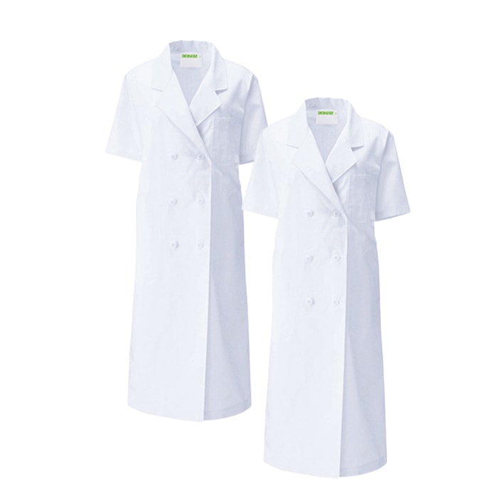 [KAZEN] 127-30 レディス診察衣 W型半袖 2着セット