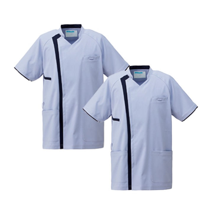 [KAZEN] KZN701 メンズスクラブジャケット半袖 2枚セット