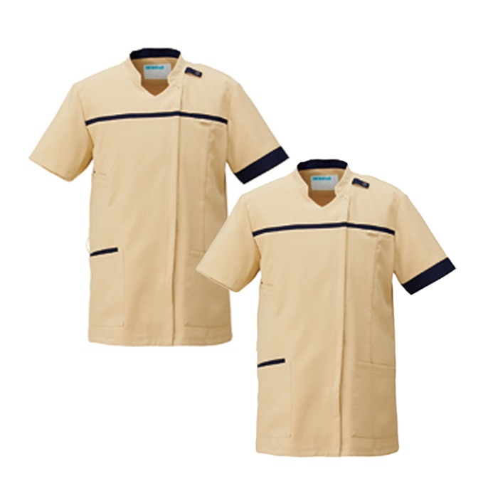 [KAZEN] KZN706 スクラブジャケット半袖 (男女兼用) 2枚セット