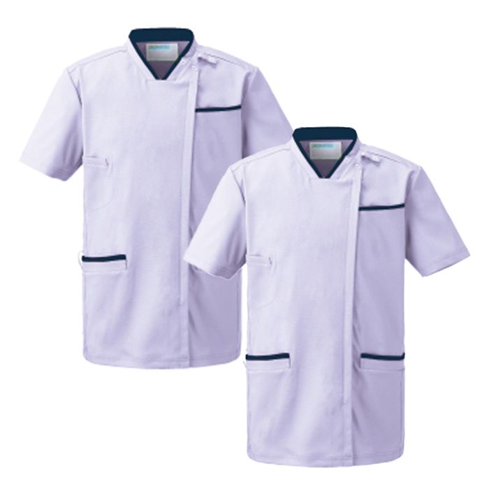 [KAZEN] KZN705 スクラブジャケット半袖（男女兼用） 2枚セット