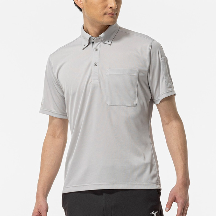 [ミズノ] F2JA2184 ナビドライワークボタンダウンポロシャツ (半袖) [ユニセックス]