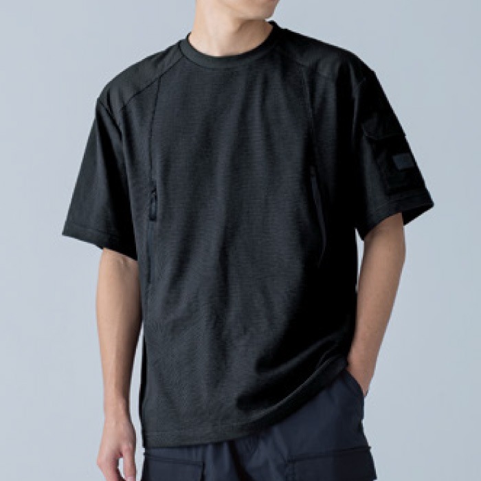 [TS Design] 5545 スラントジップショートスリーブTシャツ