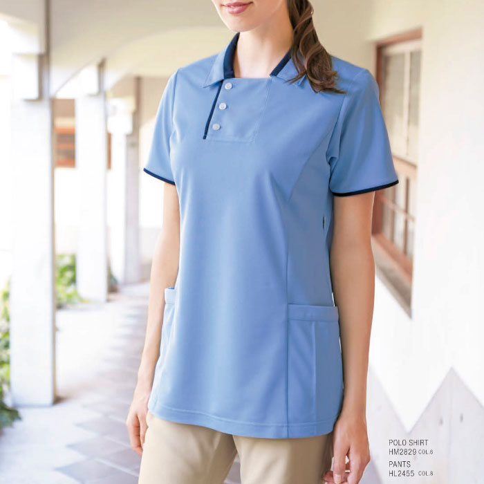 [KARSEE] HM2829 半袖ロングポロシャツ