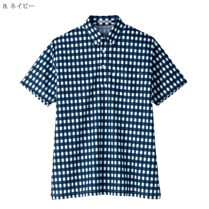 [FACE MIX] FB4523U チェックプリントポロシャツ