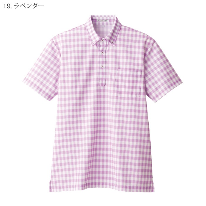 [FACE MIX] FB4523U チェックプリントポロシャツ