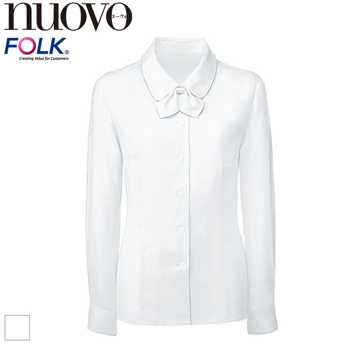 [nuovo] FB7545 リボン付きブラウス(長袖)