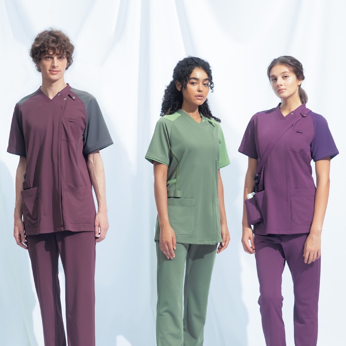 [KAZEN] KZN713 スクラブジャケット半袖(男女兼用) 2枚セット