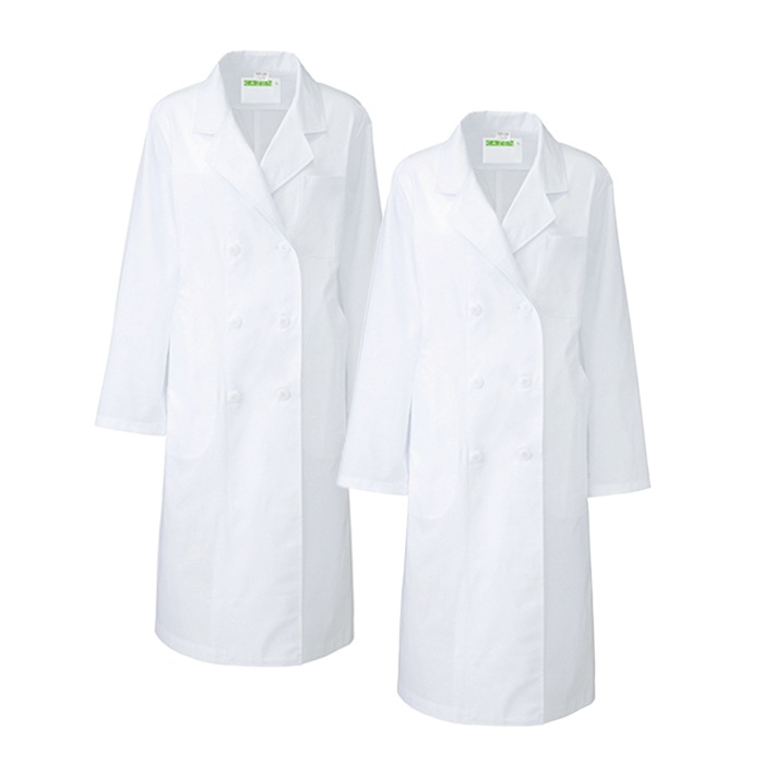 [KAZEN] 125-20 レディス診察衣W型長袖 2着セット