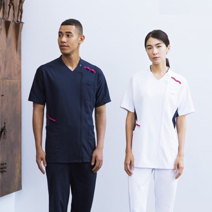 [KAZEN] 999 スクラブジャケット半袖(男女兼用)２枚セット