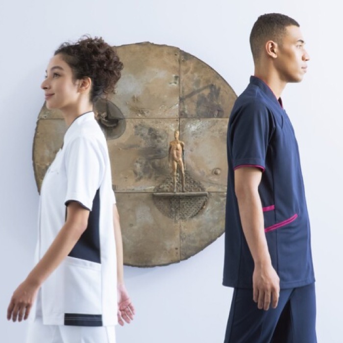 [KAZEN] 987 スクラブジャケット半袖(男女兼用)２枚セット