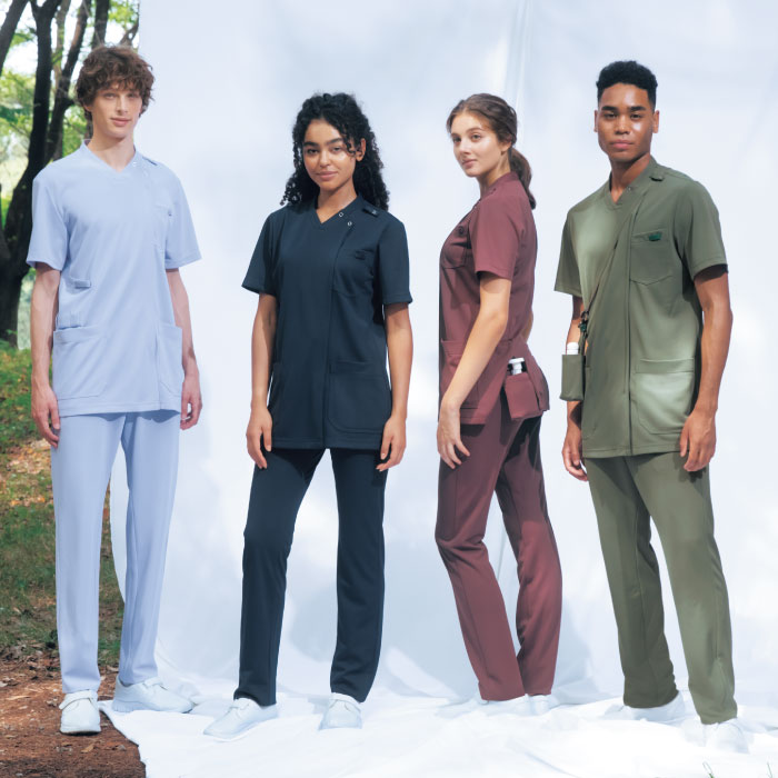 [KAZEN] KZN715 スクラブジャケット半袖(男女兼用) 2枚セット