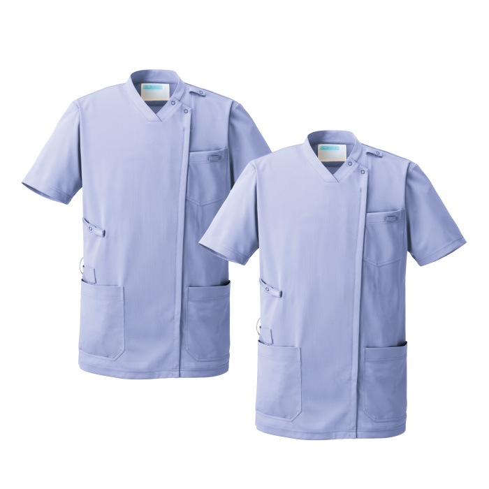 [KAZEN] KZN715 スクラブジャケット半袖(男女兼用) 2枚セット