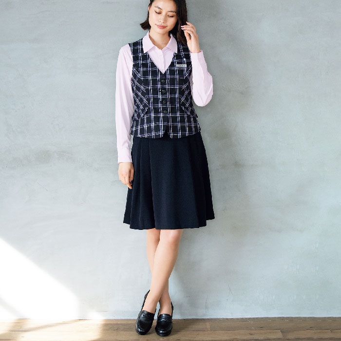 [nuovo] FS45791  バックアップポケット付きソフトプリーツスカート