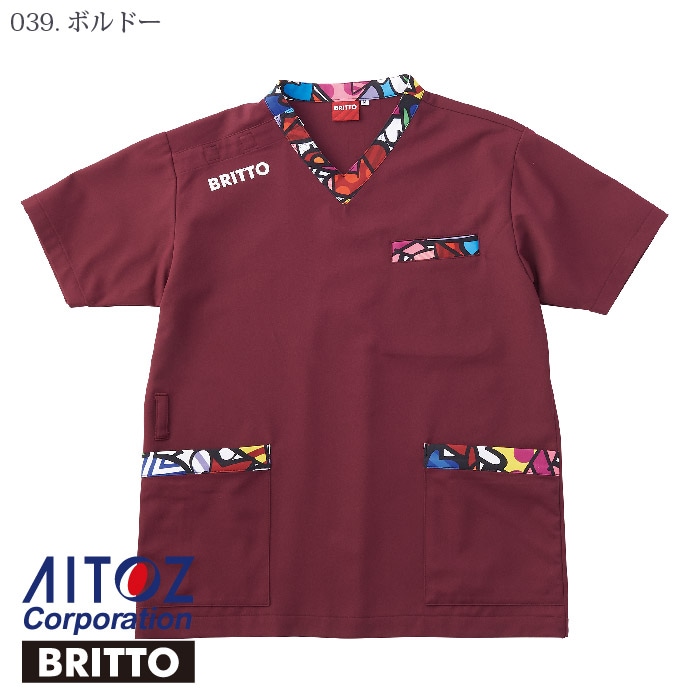 アイトス [BRITTO] 772201 半袖スクラブ