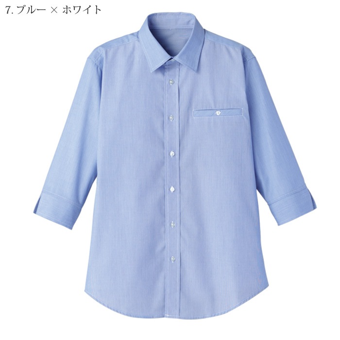 [FACE MIX] FB561U マイクロチェック七分袖シャツ