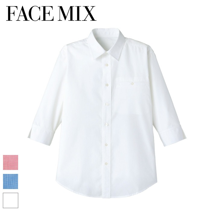 [FACE MIX] FB561U マイクロチェック七分袖シャツ