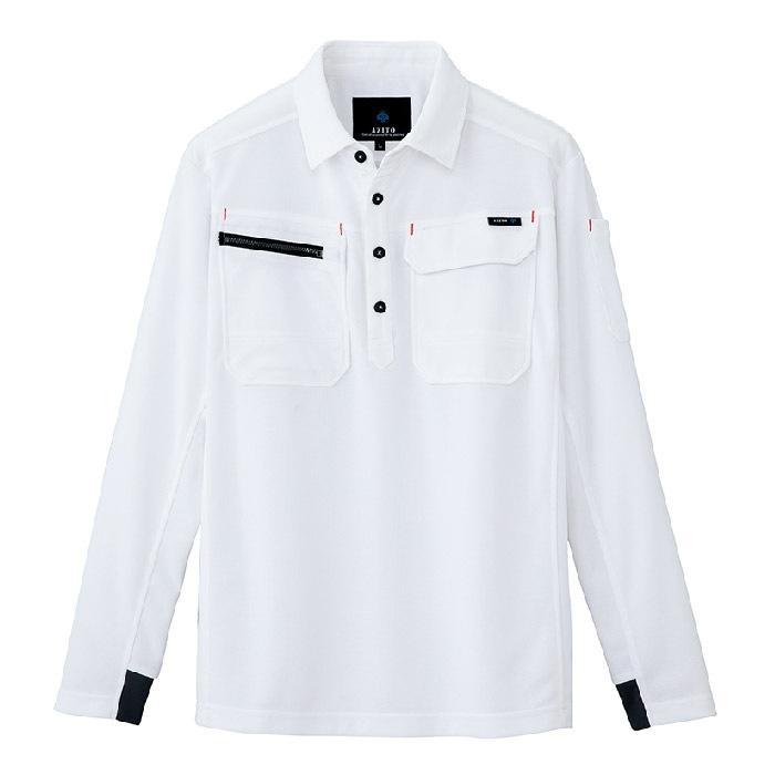 アイトス] AZ-10608 長袖ポロシャツ（男女兼用）-医療白衣と介護