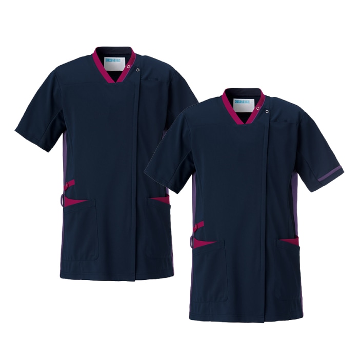 [KAZEN] 998 スクラブジャケット半袖（男女兼用） 2枚セット