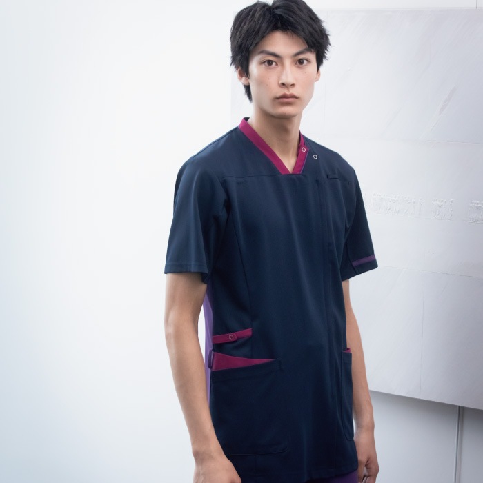 [KAZEN] 998 スクラブジャケット半袖（男女兼用） 2枚セット