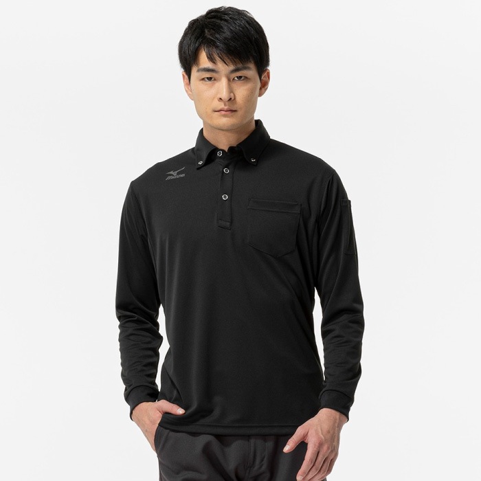 [ミズノ] C2JA8181 ワークボタンダウンポロシャツ〈長袖〉