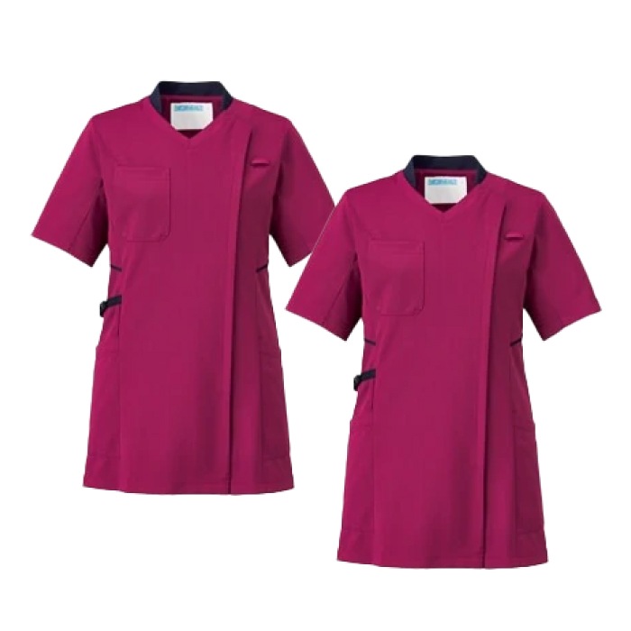 [KAZEN] 986 レディススクラブジャケット半袖 2枚セット