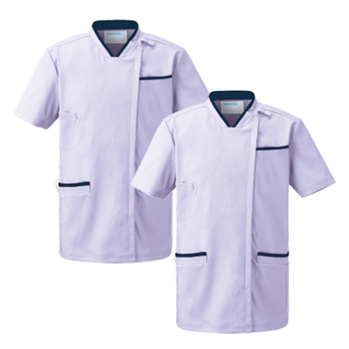 [KAZEN] KZN705 スクラブジャケット半袖（男女兼用） 2枚セット