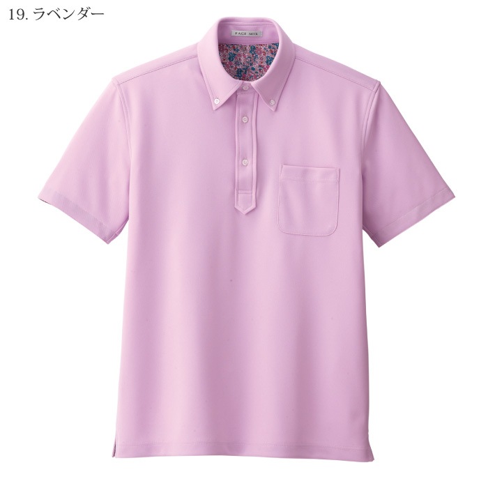 [FACE MIX] FB5025M 吸水速乾メンズポロシャツ（花柄B）