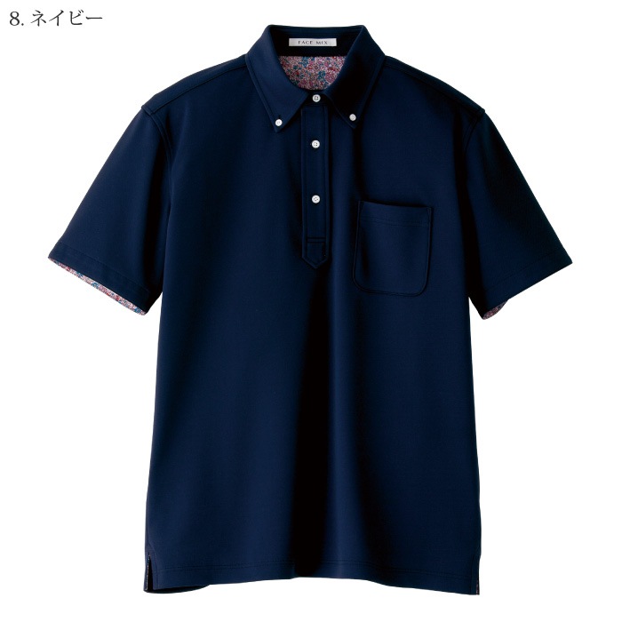 [FACE MIX] FB5025M 吸水速乾メンズポロシャツ（花柄B）