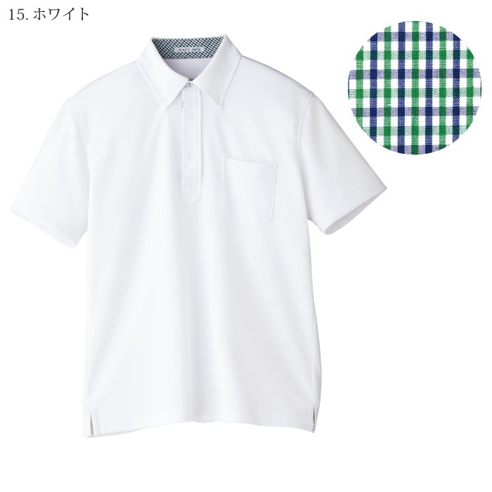 FACE MIX] FB5023M 吸水速乾メンズポロシャツ（チェック）-医療白衣と