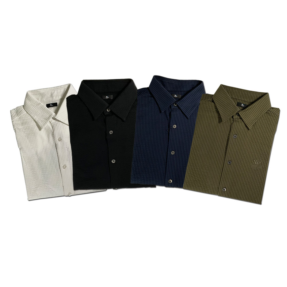 ワークスゴルフ シアサッカーシャツ　カラーアウトモデル