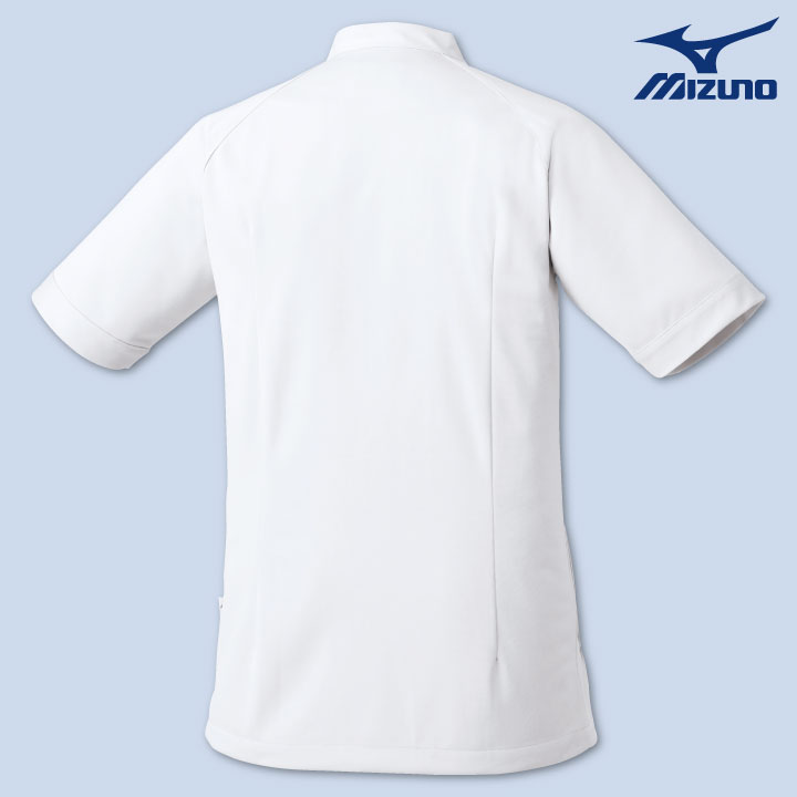 ミズノ ケーシージャケット MIZUNO ジップアップ 前開き 半袖 白衣 医師 看護師服 医療用 男性 女性 兼用 チトセ ジャケット ct-mz0069