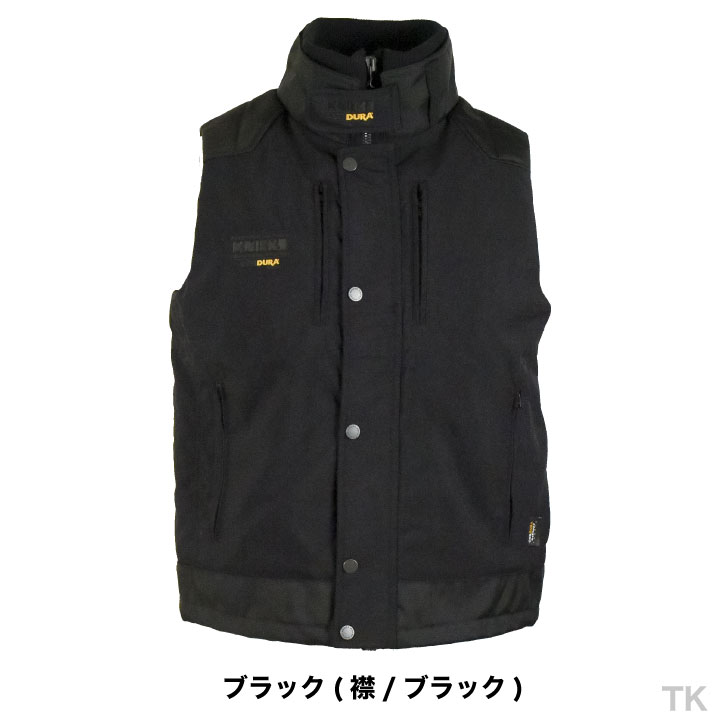 ニックス(KNICKS) コーデュラ 防寒ベスト 刺繍タイプ ブラック/レッド ΘΘKNICKS 防寒ベスト 開封品 テーラーバッグ付 Lサイズ 12504 ブラック