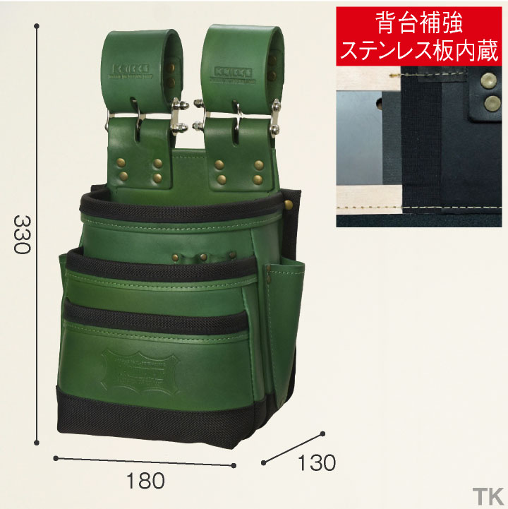 即日出荷] KNICKS ニックス 総ヌメ革使用3段腰袋 [バリ