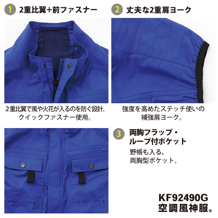 サンエス 空調風神服Rフルハーネス用ベスト+デバイスセット ( KF91490G+20キャメル+4L + RD9390PJ + RD9410PH )