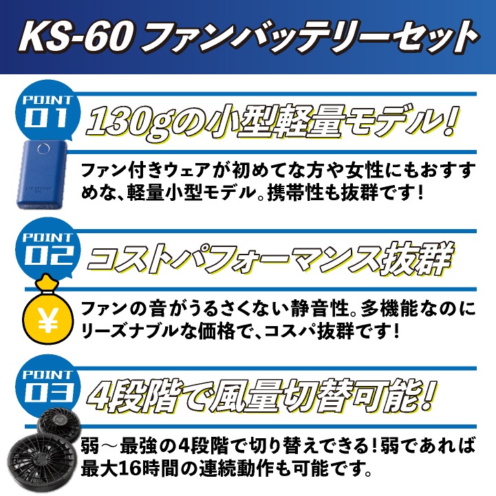 ★最強コスパ!! [2024年新作] 服・ファン・バッテリーフルセット クロダルマ ベスト ファン付き作業着 作業服 春夏 空調作業服 空調ウェア 涼しい 大きいサイズ メンズ レディース [26865+KS-60] kd-26865-l