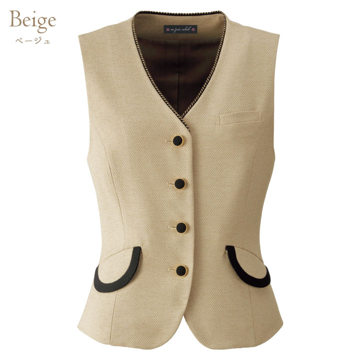 ベスト レディース アンジョア ベージュ 事務服 制服 ジレ 仕事服 受付