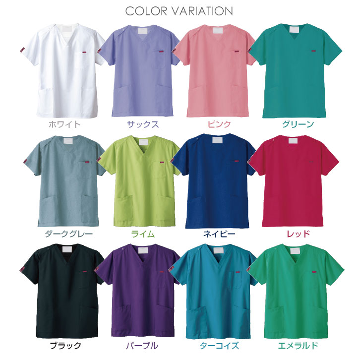 スクラブ PANTONE FOLK フォーク 半袖 チームスクラブ 白衣 おしゃれ