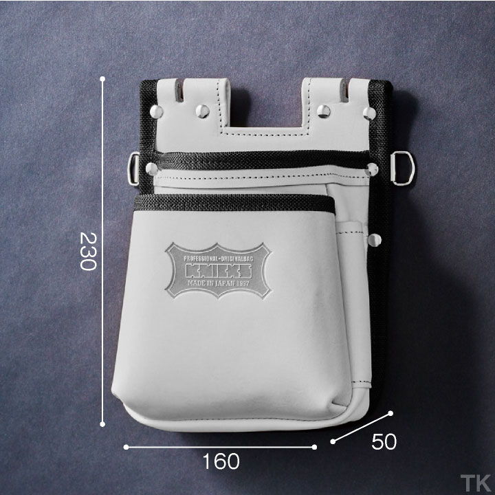 即日出荷] KNICKS ニックス 鳶職向仕様ツーウェイタイプヌメ革2段腰袋