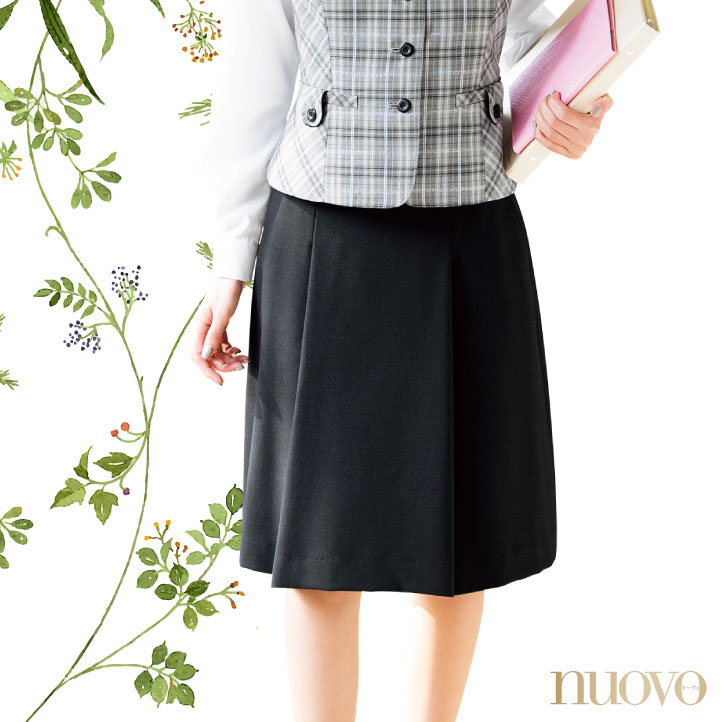 マーメイドプリーツスカート レディース ひざ丈 制服 事務服 スーツ