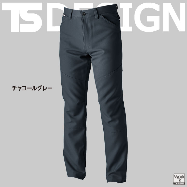 TS DESIGN ストレッチ 裏綿 メンズ パンツ 制電 JIS T8118規格適合 春夏 秋冬 スラックス 作業ズボン 作業服 作業着 建設業 製造業 運送業 物流 倉庫 整備 点検 清掃 ビルメン 制服 大きいサイズ 藤和 tw-8112-b