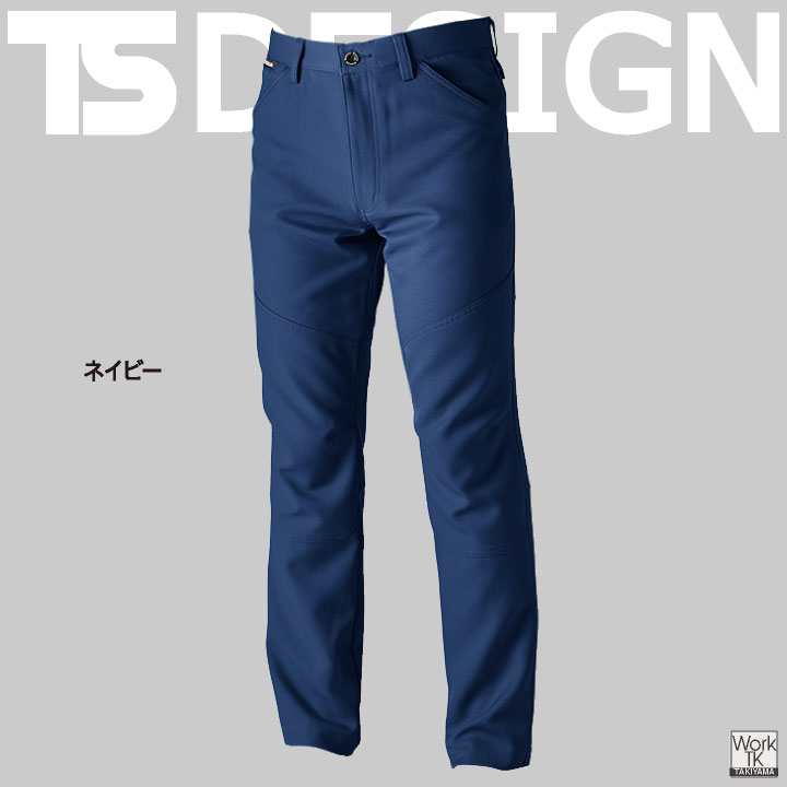 TS DESIGN ストレッチ 裏綿 メンズ パンツ 制電 JIS T8118規格適合 春夏 秋冬 スラックス 作業ズボン 作業服 作業着 建設業 製造業 運送業 物流 倉庫 整備 点検 清掃 ビルメン 制服 大きいサイズ 藤和 tw-8112-b
