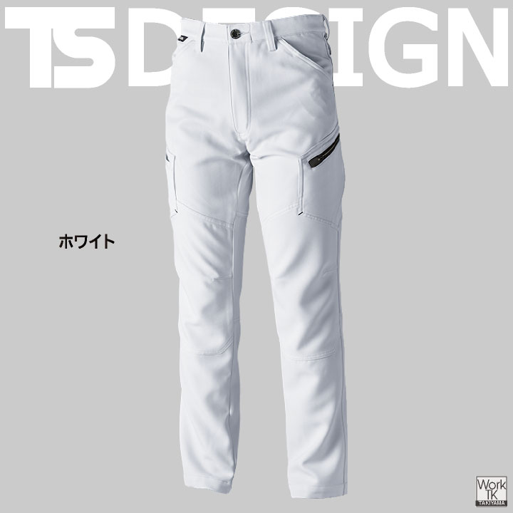 TS DESIGN ストレッチ 裏綿 メンズ カーゴパンツ 制電 JIS T8118規格適合 春夏 秋冬 ワークパンツ 作業ズボン 作業服 作業着 建設業 製造業 運送業 物流 倉庫 整備 点検 清掃 ビルメン 制服 男性 藤和 tw-8114